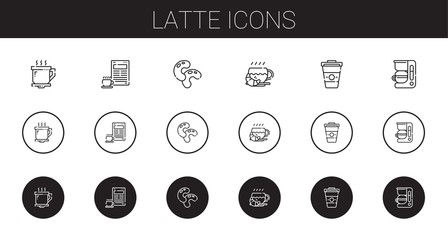 latte icons set