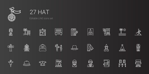 hat icons set