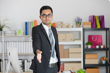 Fototapeta premium young business man at work