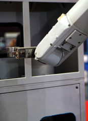 Closeup view of broken electrical  bulb on white background