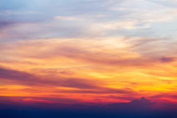 Naklejka na ściany i meble .colorful dramatic sky with cloud at sunset