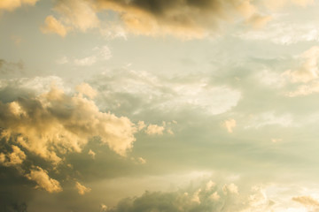 colorful dramatic sky with cloud at sunset.