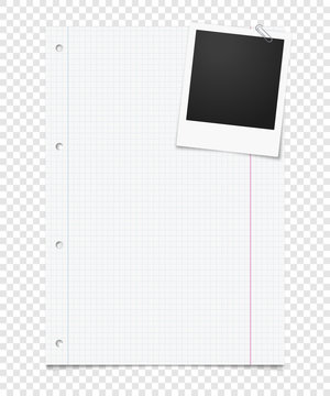Kariertes Blatt Papier mit Foto