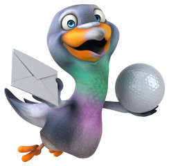 Fun pigeon - 3D Illustration