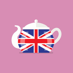 Ceramic teapot with flag of Great Britain