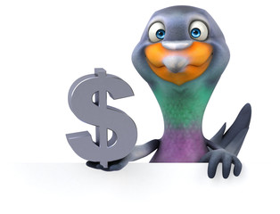 Fun pigeon - 3D Illustration