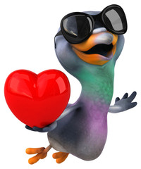 Fun pigeon - 3D Illustration