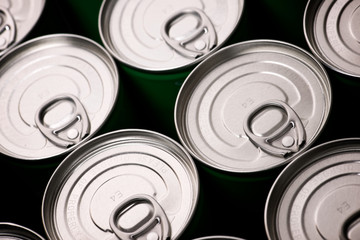 Cans close up