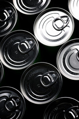 Cans close up