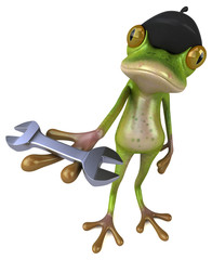 Fun french frog - 3D Illustration