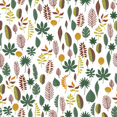 Floral seamless pattern with a fallen leaves.