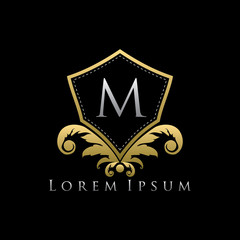 Classy Gold Shield M Logo
