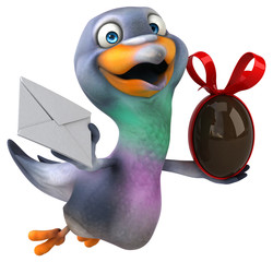 Fun pigeon - 3D Illustration