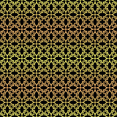 Luxury seamless Lace Geometric Ornament. Vector illustration. Black, gold color