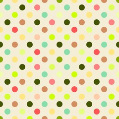Colorfull polka dots seamless pattern vector background light pink and soft colors