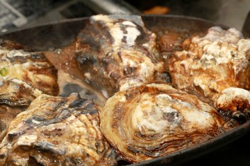 牡蠣の鉄板焼き
