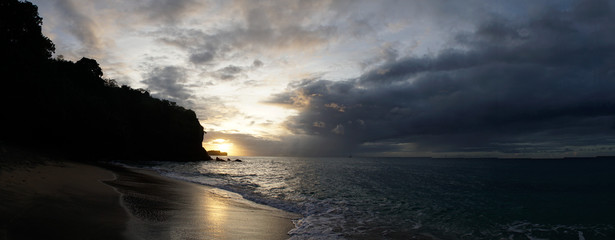 Sunset sky over the ocean at St. George's on Caribbean Island Grenada.