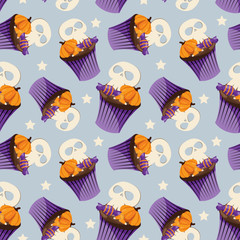 Halloween Sweets Seamless Pattern.