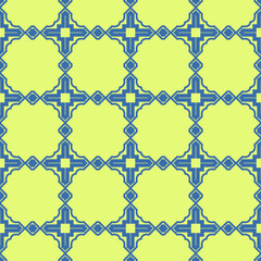 Seamless Pattern With Abstract Geometric Style. Repeating Sample Figure And Line. Vector illustration. Blue, light green color