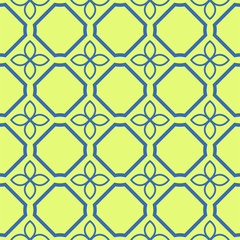 Fototapeta premium Seamless Pattern With Abstract Geometric Style. Repeating Sample Figure And Line. Vector illustration. Blue, light green color