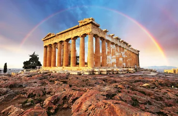 Fotobehang Athene, Griekenland - Akropolis met regenboog © TTstudio