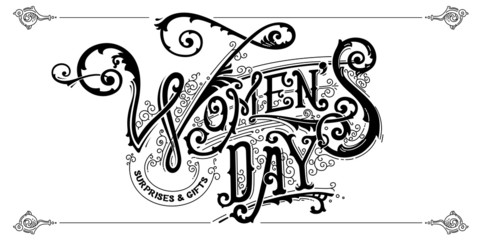 Women's day, logo congratulations on the holiday