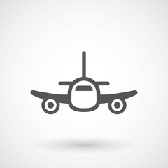 Plane icon. Flight transport symbol, airplane , fly airctaft, Aviation Vacation illustration. Travel icon solid illustration, pictogram isolated on white - Vector