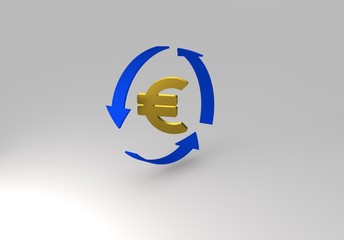 Fototapeta premium euro and dollars symbol, 3d illustration