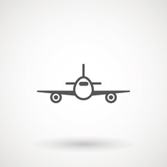 Plane icon. Flight transport symbol, airplane , fly airctaft, Aviation Vacation illustration. Travel icon solid illustration, pictogram isolated on white - Vector