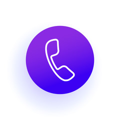 Phone icon. Handset in a circle. Purple gradient