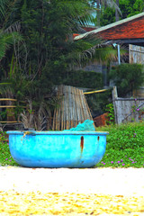 main Vietnamese fishing boat on the sand