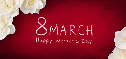 Wide Angle greeting card 8 March Happy Women's Day