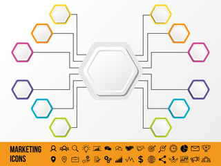 Modern Vector Infographics Elements Design Template. Business Data Visualization Infographics Timeline with Marketing Icons most useful can be used for workflow, presentation, diagrams, annual reports