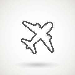 Plane icon. Flight transport symbol, airplane , fly airctaft, Aviation Vacation illustration. Travel icon solid illustration, pictogram isolated on white - Vector