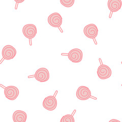 Seamless pattern with candy. Kawaii. Vector.