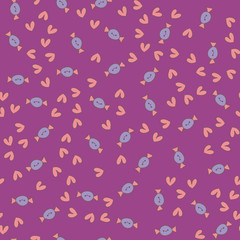 Seamless pattern with candy. Kawaii. Vector.