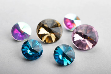 Precious stones for jewellery on white background