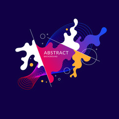 Bright poster with dynamic waves. Vector illustration