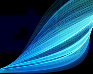 Abstract blue waves on the dark background.