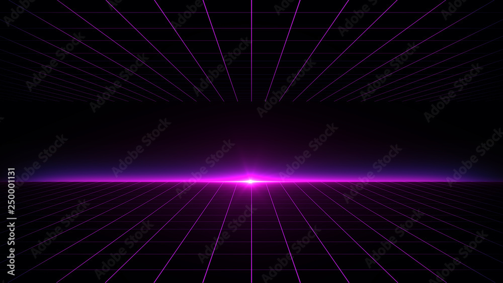 Canvas Prints retro sci-fi background futuristic landscape of the 80`s. digital cyber surface. suitable for design