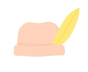 羽根飾りのついた帽子