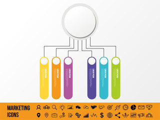 Modern Vector Infographics Elements Design Template. Business Data Visualization Infographics Timeline with Marketing Icons most useful can be used for workflow, presentation, diagrams, annual reports