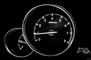 Car dashboard dials - engine RPM (rotations per minute)