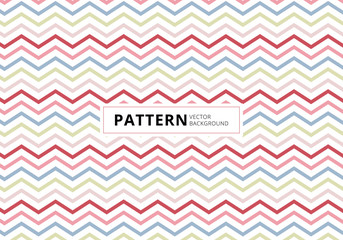 Abstract blue, pink, red color chevron pattern on white background.