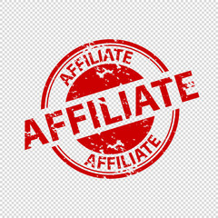 Affiliate Rubber Stamp Seal - Vector Illustration - Isolated On Transparent Background