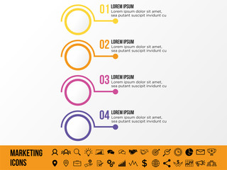 Modern Vector Infographics Elements Design Template. Business Data Visualization Infographics Timeline with Marketing Icons most useful can be used for workflow, presentation, diagrams, annual reports