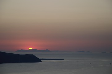 Beautiful sunset over Santorini