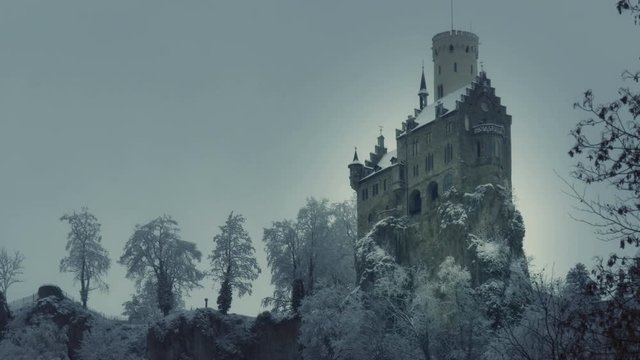 The Castle Lichtenstein in Germany at winter.