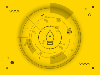 futuristic background with Bezier curve elements