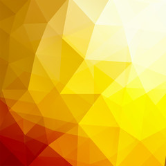 Geometric pattern, polygon triangles vector background in yellow, orange tones. Illustration pattern